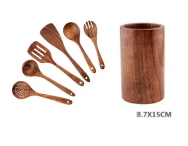 Solid Teak Kitchen Utensil Set