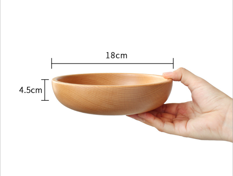 High-Quality Wooden Salad Bowl - Japanese & Korean Style