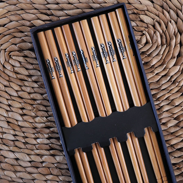 Japanese-Style Bamboo Chopsticks — 5 Pairs