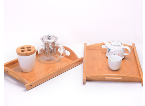 Bamboo Rectangular Serving Tray with Handle