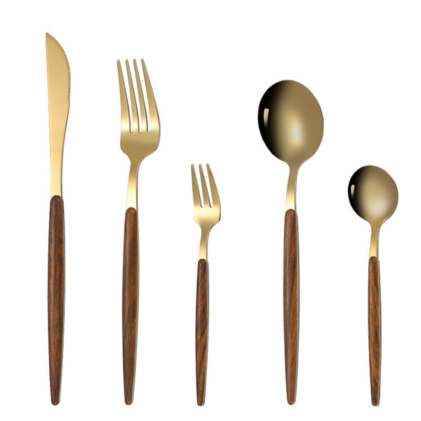 Timber-Handle Cutlery Set