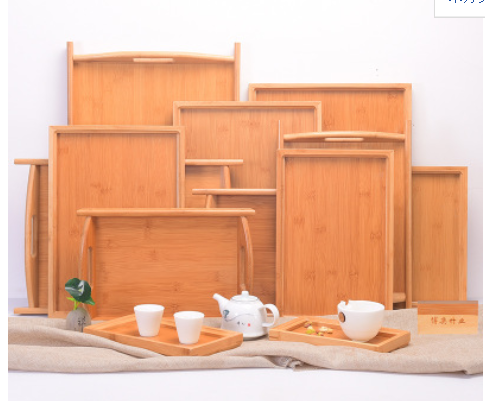 Bamboo Rectangular Serving Tray with Handle