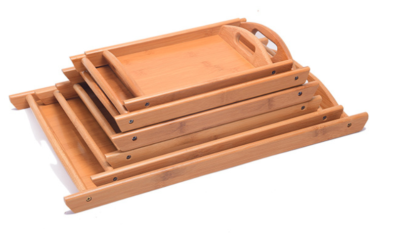 Bamboo Rectangular Serving Tray with Handle