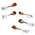 Natural Teak Wooden Kitchen Utensils Set with Long Handle