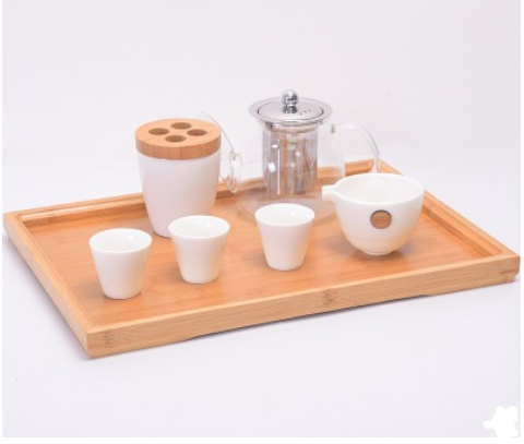 Bamboo Rectangular Serving Tray with Handle